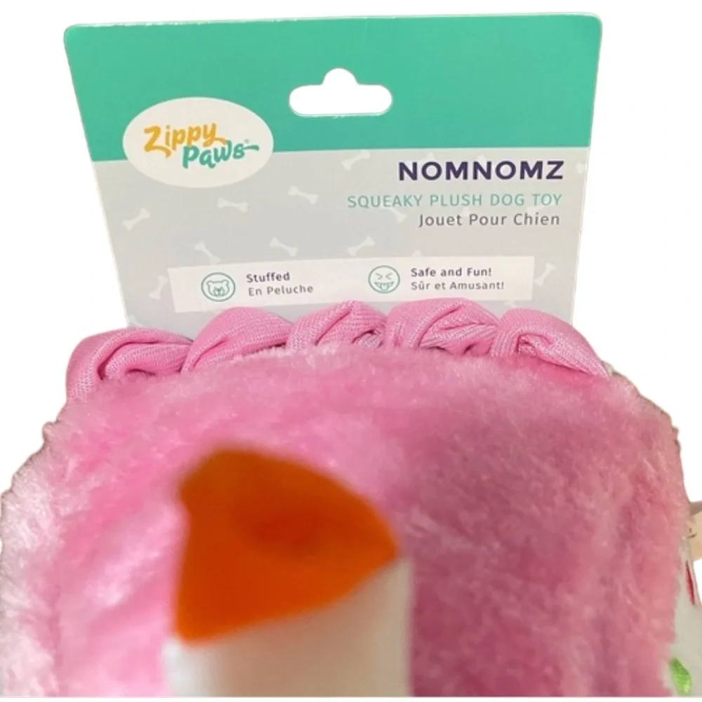 Zippy Paws Plush Birthday Cake Slice Dog Toy NEW!